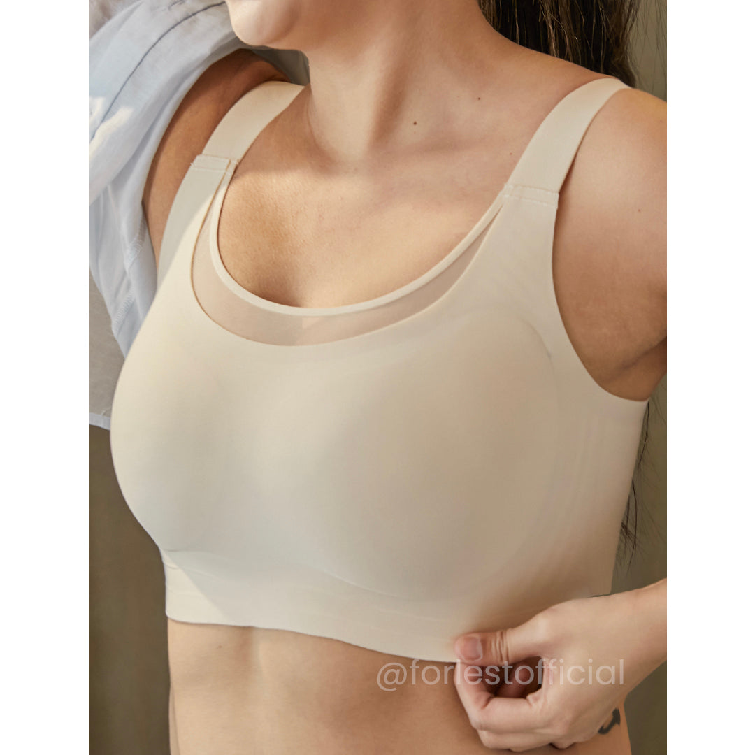 Adelyn 2.0 Full Coverage Minimizer Bra with Mesh Neckline Up to 44" Band