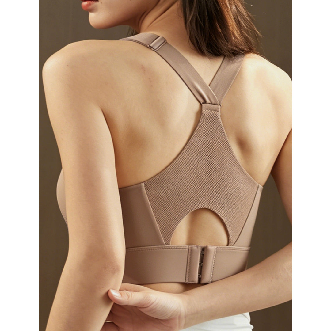 Della High Impact No-Bounce Sports Bra with Stay-Put Racerback Support Up to 42H