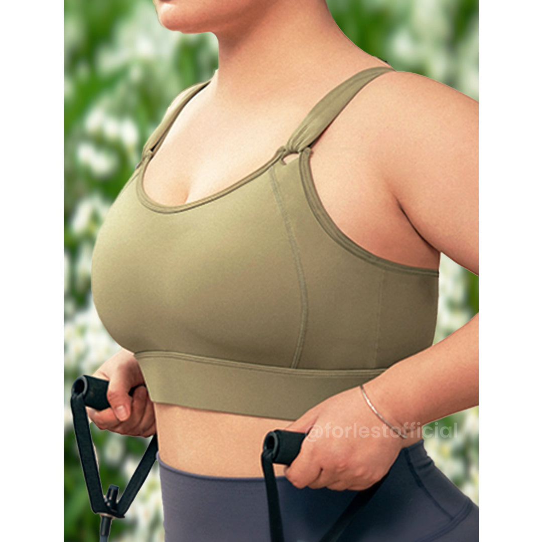 Doreen Dual-Color Racerback High-Impact Sports Bra Up to 42G
