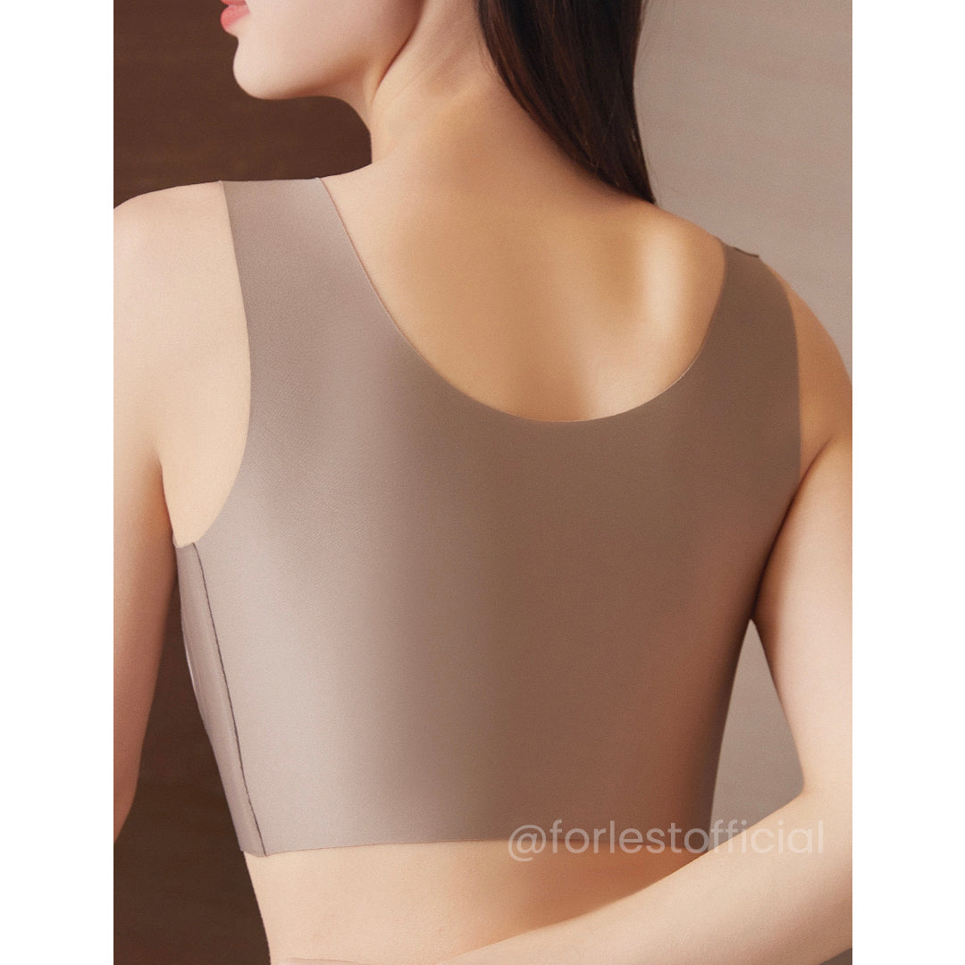 Grace Front-Closure Seamless Bra With Buttons Support Up to I Cup