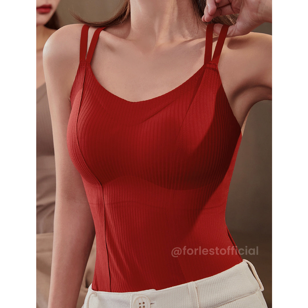 Vivien with Adjustable Spaghetti Straps Tank Top Supports J Cup