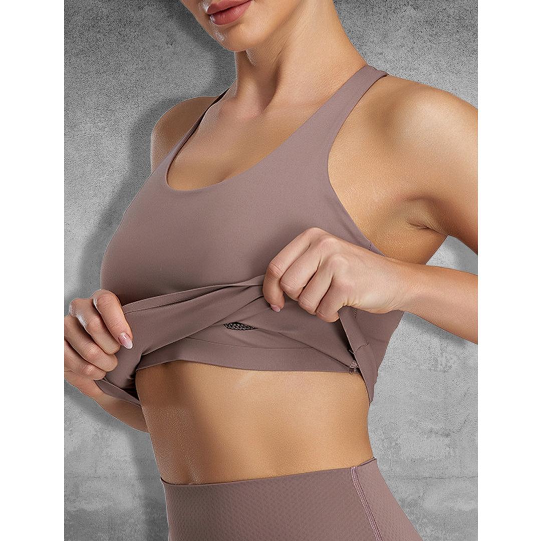 Carol Extremely-Elastic W/Built-In Pads Racerback Sports Bra Up to 42H - forlest